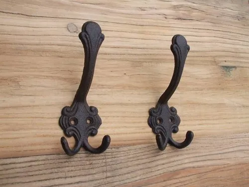 Stück verzierte gusseiserne Wandhaken, Wandgarderobe, braun Landhaus 2
