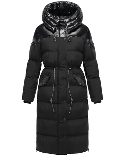 Navahoo Steppmantel Knusperherz 14 - Modischer Damen Wintermantel - Funktionsjacke aus windabweisendem Materialmix, mit taillierter Passform und verstellbarer Kapuze, ideal für kalte Tage.