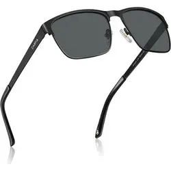 CARFIA Sonnenbrille Herren Schwarz mit grauen Gläsern - Stylische CARFIA Sonnenbrille für Herren mit leichtem Metallrahmen. UV400-Schutz für unbeschwerte Tage im Freien. Ideal für Fahrer und Outdoor-Sportler – perfekt für klare Sicht und hohen Tragekomfort.