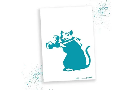 LaserCad Motivschablone BANKSY Streetart für Graffiti, Airbrush, Deko