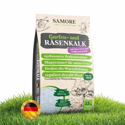 Samore Rasenkalk & Gartenkalk Kalk Düngekalk gegen Moos Rasendünger 15kg