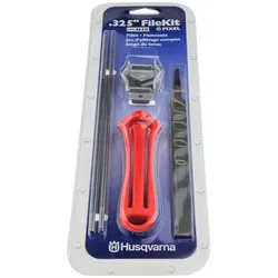 Husqvarna Kettenschärfset 0.325 PIXEL 1.3mm - Sonstiges Kettensägenzubehör – Komplettes Schärfungsset für eine sichere und effiziente Kettenpflege, inklusive Feilengriff, 2 Rundfeilen und Flachfeile.
