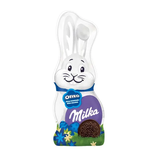 Milka Schmunzelhase Oreo White weisse Schokolade Packung 95g