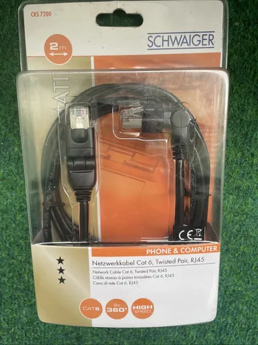 Schwaiger Netzwerkkabel CAT 6,Twisted Pair 360 Grad 2M