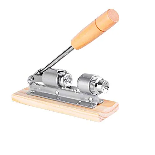 Jzhen Nussknacker Holz Design-Nussknacker aus Holz und verchromtem Stahl -Hebel-Funktion