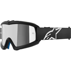 Alpinestars Vision Corp Kinder Motocross Brille - Sportbrillen mit silbernem Spiegelglas und schwarzem Rahmen, idealer Schutz für unisex Erwachsene beim Motocross.
