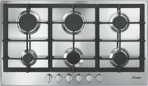 Candy PG9601SXGH Ebene Kochen Versenkt 6 Feuer A Gas 90 CM Edelstahl