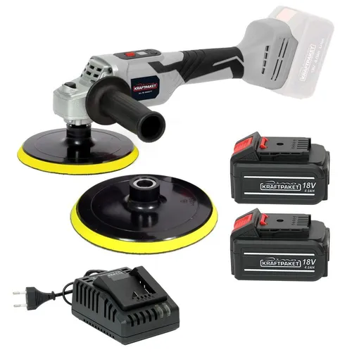 Dino KRAFTPAKET 18V Bürstenlose Akku Poliermaschine - Poliermaschinen: Mit bürstenlosem Motor für längere Akkulebensdauer und 7 Drehzahleinstellungen für präzise Polierarbeiten. Inklusive 2 x 4Ah Akkus und Ladegerät.