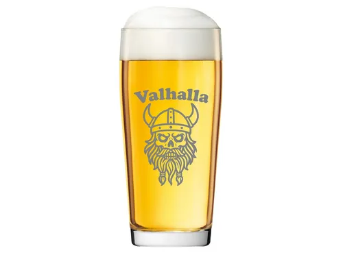 Valhalla Bierglas Gravur Valhalla Wikinger - 500ml absolut spülmaschinenfest, 1-tlg., Glas, Atemberaubende Darstellung