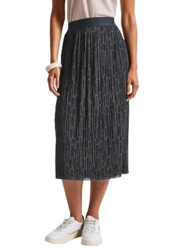 Damen Mesh Plissée Rock mit Print