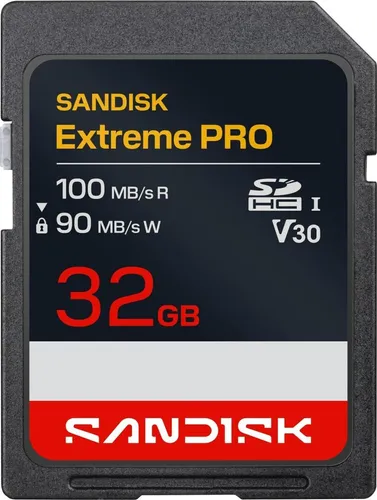 SANDISK Extreme PRO SD 32GB - 100MB/s - Hochleistungs-SDHC-Speicherkarte mit 32 GB, Übertragungsgeschwindigkeit bis zu 100 MB/s. Ideal für 4K-UHD-Videografie und schnelle Datensicherung. Robust und zuverlässig für kreative Projekte unter verschiedenen Bedingungen.