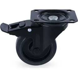 Riggatec Lenkrolle 100mm BLACK WHEEL, mit Bremse, schwarz