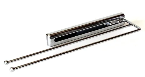 Handtuchhalter Stahl  Chrom glanz zweiarmig Einbaulänge 410mm