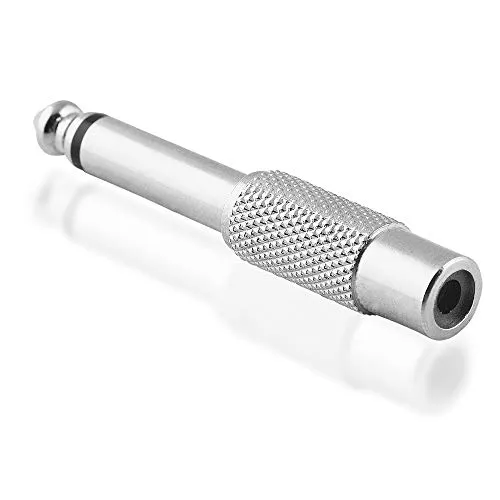 BestPlug Audio Adapter Aux in Out, 6,3mm Mono Klinke Stecker männlich auf Cinch Buchse Kupplung weiblich, Metallausführung