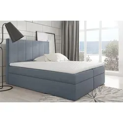 Boxspringbett MARIBEL 160x200cm – Stilvolles Schlafzimmerbett in Grau - Schlafzimmermöbel mit hochwertigem Tonnentaschenfederkern und hypoallergenem Topperbezug, ideal für erholsamen Schlaf. Inklusive beidseitig aufklappbaren Bettkästen für optimalen Stauraum.