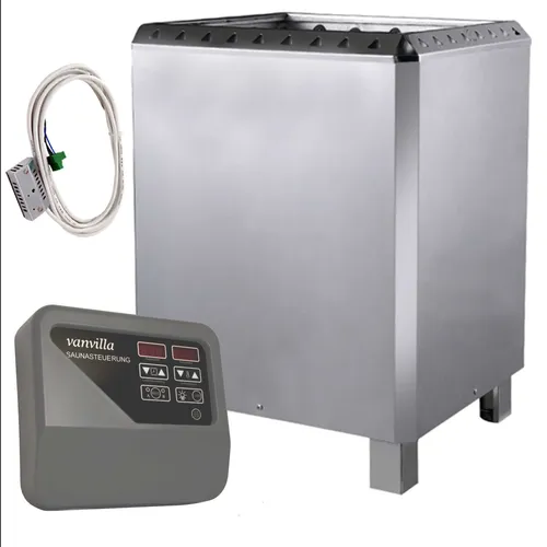 vanvilla Saunaofen 12KW Sauna Ofen Edelstahl mit externer Steuerung Sauna Ofen