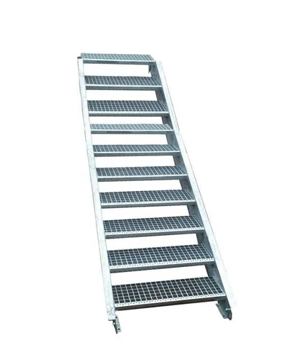 SRM Design Außentreppe 10 Stufen Stahltreppe Breite 60 cm Geschosshöhe 150-200cm inkl Zubehör