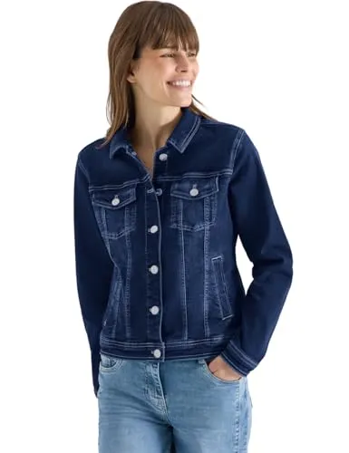 Cecil Damen Jeansjacke mit Brusttaschen - Vielseitige Denim Jacke mit Hemdkragen und Knöpfen, ideal für legere Outfits und jeden Anlass.