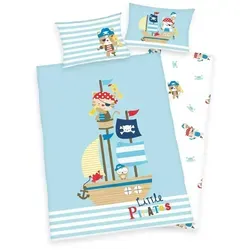 Herding Bettwäsche-Set  Kleiner Pirat blau , mehrfarbig , Maße (cm): B: 100
