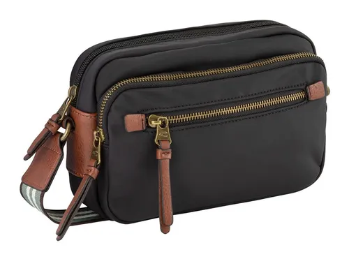 camel active Damen BARI Cross Bag Schwarz - Umhängetasche aus robustem Nylon mit verstellbarem Schultergurt und mehreren Fächern für optimale Organisation im Alltag.