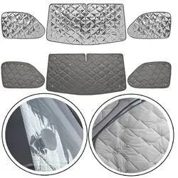 Thermomatten Isomatten Satz für VW Bus T4, 3-teilig - Fensterjalousien & -abdeckungen, hochwertige Thermomatten für optimalen Wärmeschutz im Fahrerhaus, perfekt für Reisen und Camping.