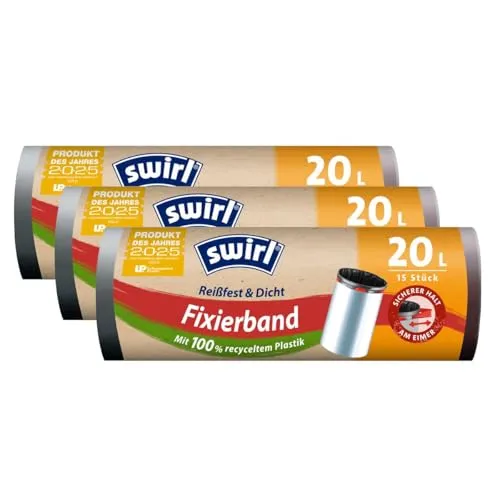 3x Swirl Fixierband Müllbeutel 20L (15 stk./Rolle) von Swirl