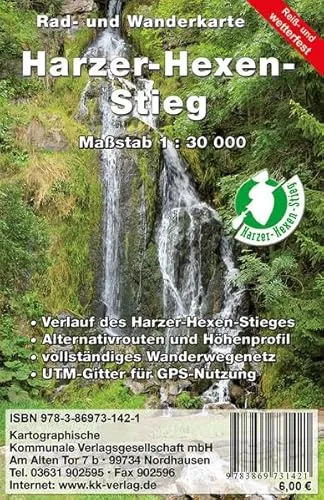 Harzer-Hexen-Stieg: Rad- und Wanderkarte (Reiß- und wetterfest)