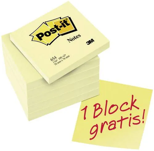 Post-it Haftnotiz 7100199885 76mm x 76mm Gelb 600 Blatt