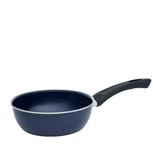 Riess Omas Emaillepfanne 20 hoch - CLASSIC - Pfanne aus Emaille mit 20 cm Durchmesser und extra hohem Rand, ideal für energiesparendes Kochen auf allen Herdarten, hitzebeständig bis 450°C und leicht zu reinigen.