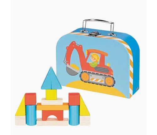 goki Bausteine im Koffer – 48 bunte Spielbausteine - Holzspielzeug für kreativen Spielspaß, bruchsichere Bausteine in einem praktischen Koffer, ideal für Kinder ab 3 Jahren.