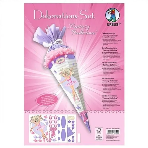 BASTELSET DEKORATIONS-SET FÜR SCHULTÜTE ca 70 cm BALLERINA