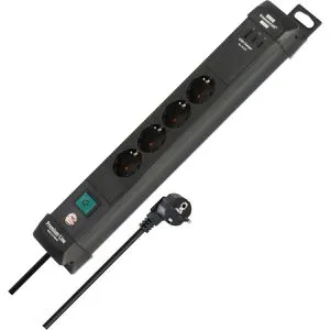 Brennenstuhl 1951160613 Steckdosenleiste Schwarz 6-fach - Steckdosenleisten in Schwarz mit 6 Anschlüssen und 3 USB-Ladebuchsen (2x USB C, 1x USB A), ideal für flexibles Laden und zusätzlichen Schutz durch erhöhten Berührungsschutz.