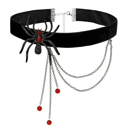 W WIDMANN MILANO Party Fashion - Modeschmuck Spinne mit Strass, für Damen, Kostüm Accessoire für Halloween, Karneval
