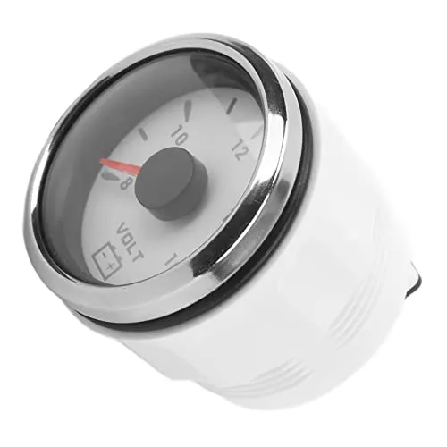 CHICIRIS Marine Spannungsanzeige 52 mm Universal 8-16V für Yacht-Wohnmobile (weiß)