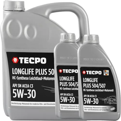 TECPO Motoröl 7 Liter 5W-30 LONGLIFE Plus HC Synthese ACEA C3 API SN / 504/507 / 229.31 229.51 / LL-04 C30