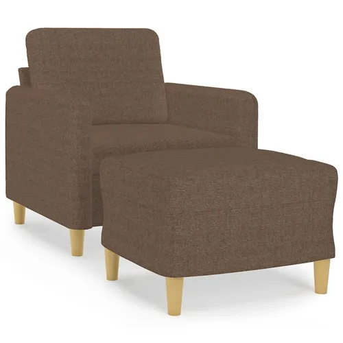 vidaXL Sessel mit Hocker Braun 60 cm Stoff - Hocker & Sessel, ideal zum Entspannen mit dick gepolsterter Sitzfläche und modernem Design. Strapazierfähiger Stoff und robustes Gestell sorgen für Langlebigkeit und Komfort.