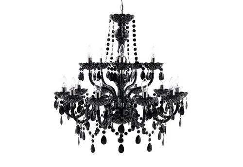 15-flammiger Design Kronleuchter BLACK CRYSTAL in schwarz von Riess-Ambiente