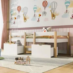 Flieks Kinderbett Massives Kiefernholzbett mit Rausfallschutz und Stauraum - Hochwertiges Kinderbett aus massivem Kiefernholz (90x200cm) mit zwei praktischen Schubladen für zusätzlichen Stauraum und optimalem Rausfallschutz für sicheren Schlaf.