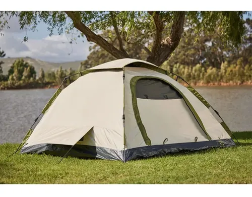 Rocktrail Kuppelzelt Easy Set-Up für 3 Personen - Praktisches Campingzelt mit 2 Fenstern und 1 Tür. Leicht, tragbar und UV-beständig – ideal für Abenteuer im Freien. Maße: 210x200x120 cm.