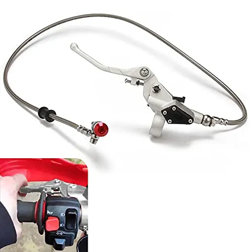 Produktbild JFG RACING Motorrad Hydraulischer Kupplungsbremshebel,1200 mm Hauptzylinder Hydraulische Kupplung Set für 125cc-250cc Vertikalmotor Motocross Dirt Bike Pit Bike LTZ400 SM125 S51 CRE50-Silber