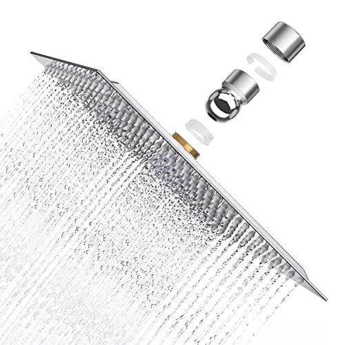 Zoll Regendusche Duschkopf Edelstahl AISI304 - Einbauduschkopf aus korrosionsbeständigem Edelstahl mit Anti-Kalk-Düsen für ein sanftes Badeerlebnis. Einfach zu installieren und langlebig.