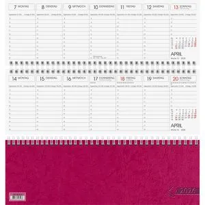 Glocken Tischkalender 5071921206 - Querkalender 2026 - Sonstige: Querkalender mit rotem Kartoneinband, 1 Woche = 1 Seite, ideal für die Planung mit Stundeneinteilung und Monatsübersicht. Made in Germany.