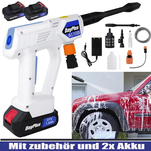21V Akku Hochdruckreiniger – Mobiler Druckreiniger für Autos - Hochdruckreiniger mit kabellosem Betrieb, ideal für die schnelle und gründliche Reinigung von Autos. Inklusive Akku und Zubehör für maximale Flexibilität.
