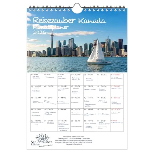 Reisezauber Kanada Planer DIN A4 Kalender für 2026 Ottawa Canada Stadt Reise Land Urlaub - Seelenzauber
