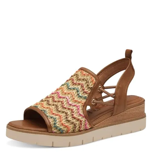 Tamaris Sandalette bunt 39 EU - Stylische Römersandalen in Größe 39, mit 5 cm Absatzhöhe und buntem Design. Ideal für warme Tage und vielseitig kombinierbar. Hergestellt aus hochwertigem Materialmix für angenehmen Tragekomfort.
