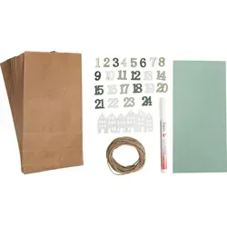 Rayher Adventskalender Set Nordic 6x10.5x21 cm 80 g/qm - Braun
