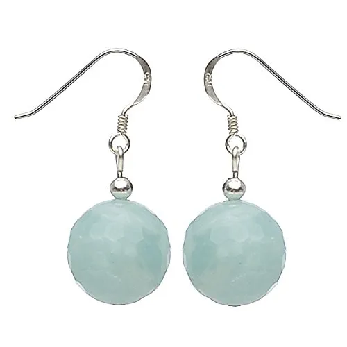 Ohrringe Ohrhänger aus echtem Amazonit 925 Silber Amazonenstein bläulich-grün Damen