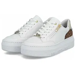 Rieker Damen Low-Top Sneaker M1900 – Bequeme Halbschuhe für Alltag und Freizeit - Modischer Low-Top Sneaker aus Glattleder für Damen. Ideal für den täglichen Einsatz mit flacher Sohle und praktischem Reißverschluss. Bequem und stilvoll!