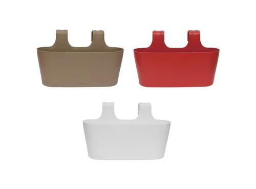 Engelland Blumenkasten Blumentopf zum Hängen (Vorteils-Set, 3 St., Fassungsvermögen je Topf 5,5 Liter), UV-Beständig, Frostbeständig, Wasserauffangschalen