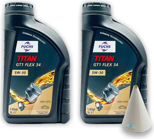 L Fuchs Titan GT1 Flex 34 5W-30 | MB226.51 | MB229.51 | RN072 | Motoröl | Öl | mit Trichter 2
